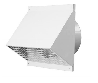 Ventilačná výustka s protidažďovým krytom 125 mm - biela