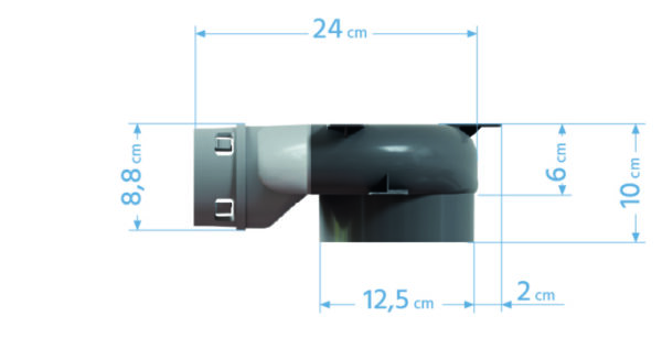 Plastový box KLO 2x90 stropný pre hrdlo na predĺženie - Image 3